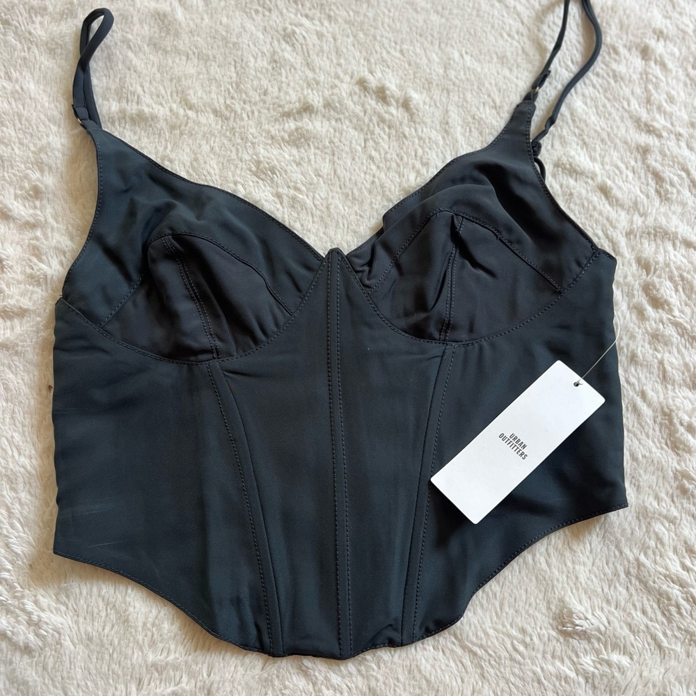 Black Bustier Corset Top Urban Outfitters